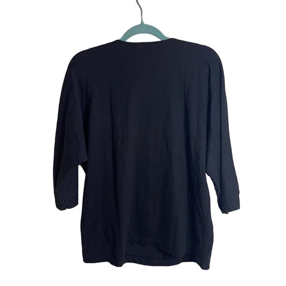 Now Collection Design Vintage Top Size Large Dolman Sleeve Cotton Sequin Beaded - Picture 2 of 9